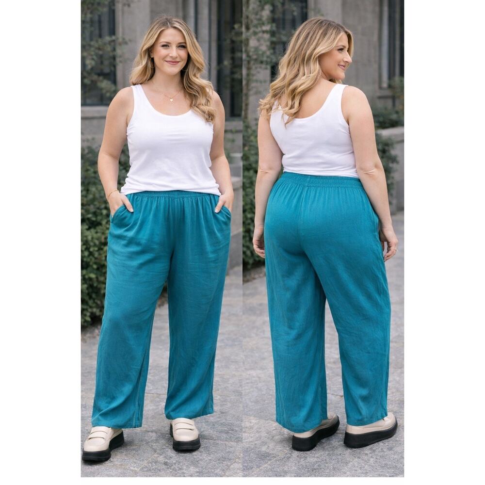VINTAGE 1990's Cruise Wear 100% Bemberg Pants 15”High Waist Pockets 16 18 Plus
